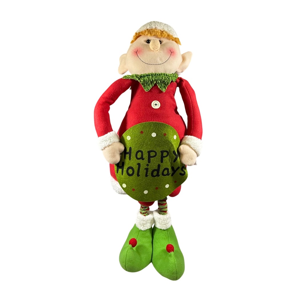 NWT 2016 Holiday Time Pop-Up Elf "Happy Holidays" 47.5" Red Green Christmas Xmas